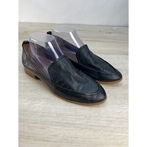 Susina Black Leather Pointed Toe Slip On Loafers Women's Shoes Size 8.5M